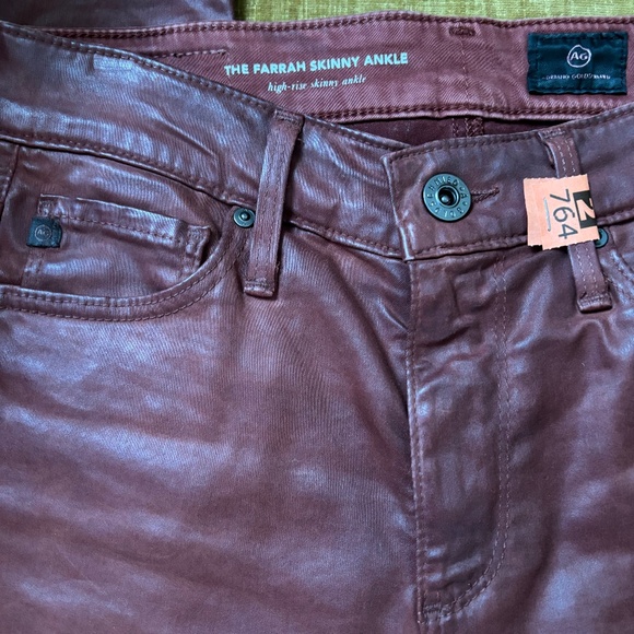 AG Farrah HIGH-RISE SKINNY ANKLE Leatherette JEANS - Picture 5 of 12